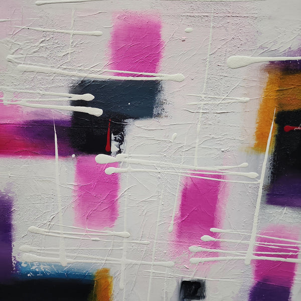 Soft Grunge - Beautiful Modern Abstract Art with Pink-Purple Coloured Accents, size 100x120cm