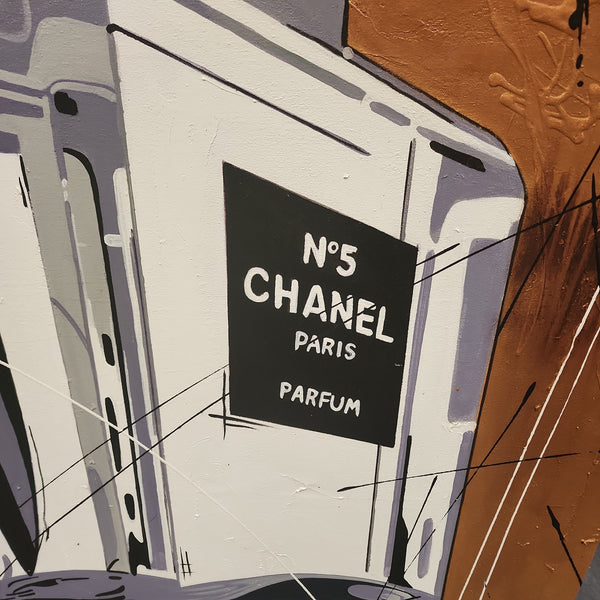 Chanel Bottle - Stylized Depiction of a Chanel Perfume Bottle, with a modern abstract flair