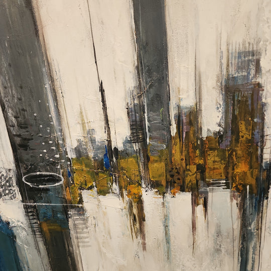 Industrially Complex - Modern Abstract Art Featuring Thick Textural Palette Knife Details, Size 100x200cm