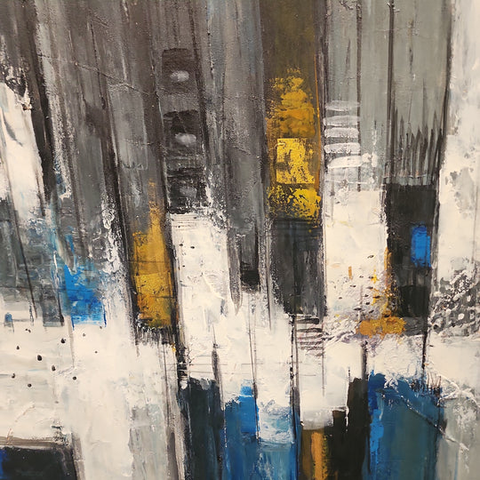 Industrially Complex - Modern Abstract Art Featuring Thick Textural Palette Knife Details, Size 100x200cm