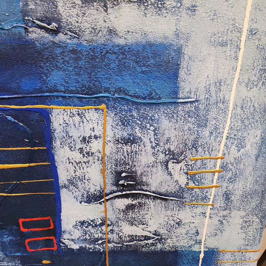 Aesthetic Impositions - Stunning Modern Abstract Art in feature size 100x120cm, finished with a Neutral Coloured Frame