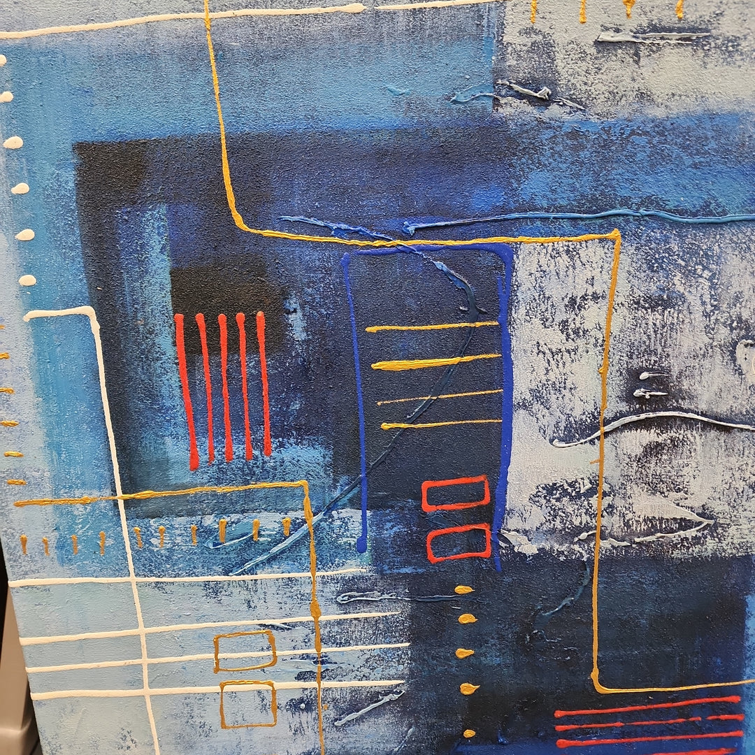 Aesthetic Impositions - Stunning Modern Abstract Art in feature size 100x120cm, finished with a Neutral Coloured Frame