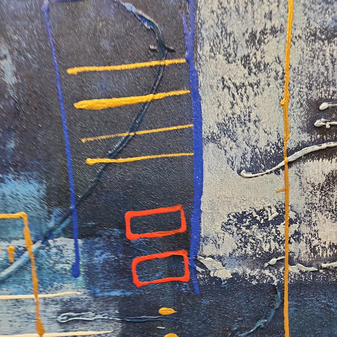 Aesthetic Impositions - Stunning Modern Abstract Art in feature size 100x120cm, finished with a Neutral Coloured Frame