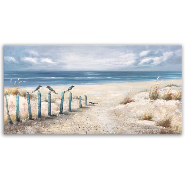 A Humble Beach - Hand Embellished Canvas Art - EA239
