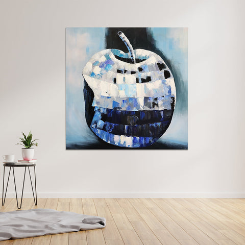 Apple Ecstasy - An Apple Painted in the Style of a Disco Ball Size 100x100cm