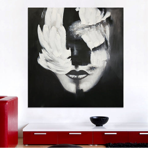 Estranged Gaze - Stunning Modern Abstract Portrait size 120x120cm