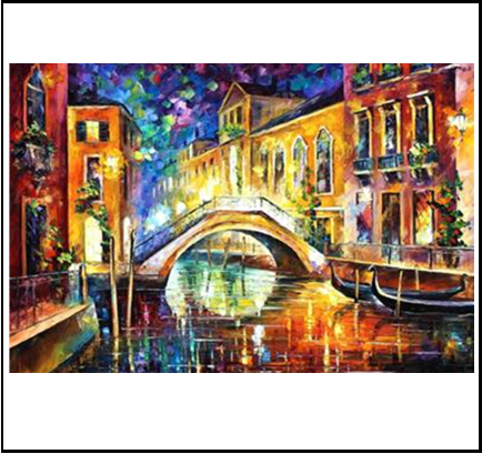 View Within Venice - Spectacular Palette Knife Painted Scene featuring Venice, in large Feature Size 120x180cm