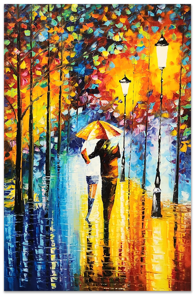 The Warmth of Love - Romantic Palette Knife Oil Painting Size 100x150cm
