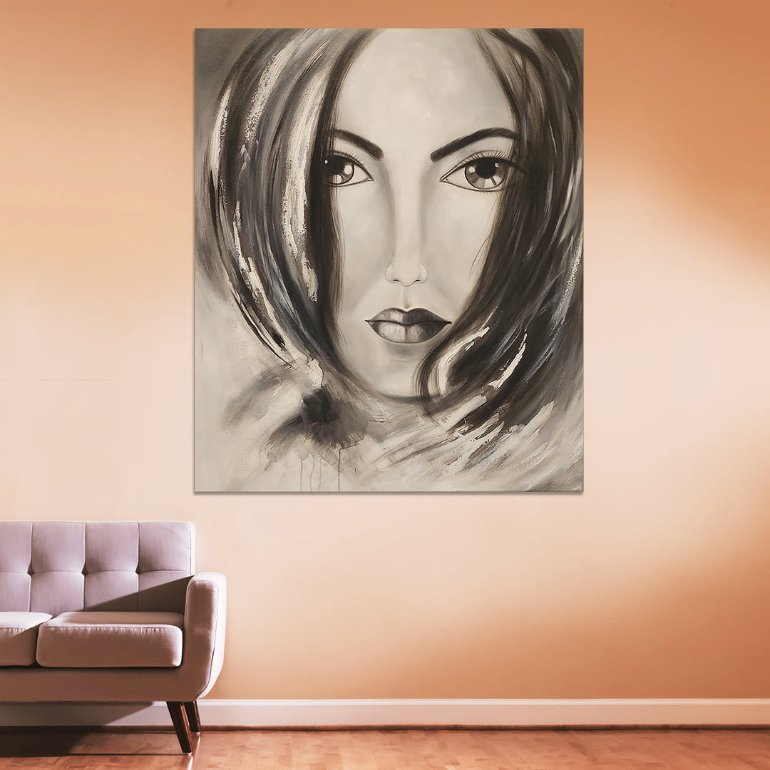 Portrait of a Girl - Beautiful Portrait of a Young Girl Size 100x120cm