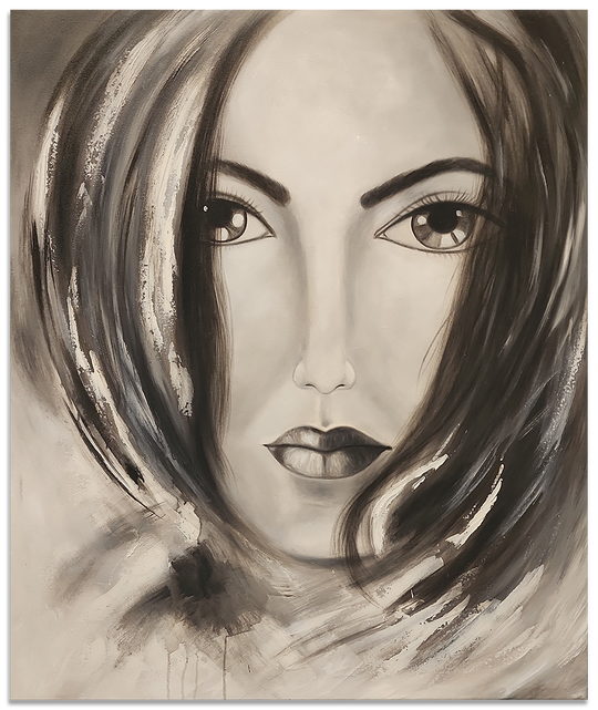 Portrait of a Girl - Beautiful Portrait of a Young Girl Size 100x120cm