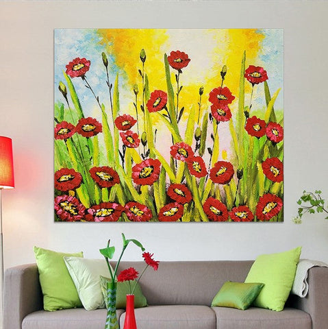 Red Bliss - Colourful Floral themed Artwork Size 100x120cm
