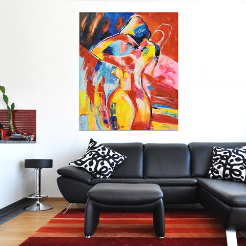 Colourful Nude - Striking Modern Abstract Female Nude Size 100x120cm