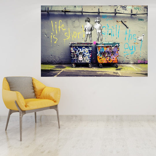 Ready to hang Canvas Print - Life is Short (Banksy) - CN462