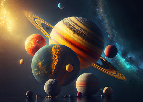 Planets - Ready to hang Canvas Print - CN479 - 50x70cm
