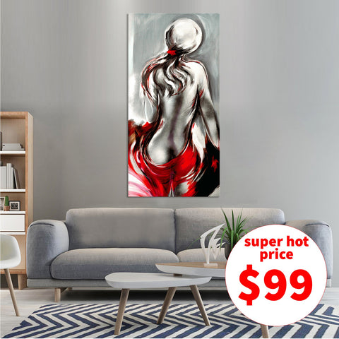 The Nude - Hand Embellished Canvas Art - EA146 - 60x120cm