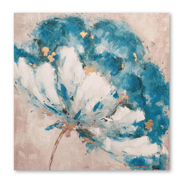 Petals of Blue - Hand Embellished Canvas Art - EA162