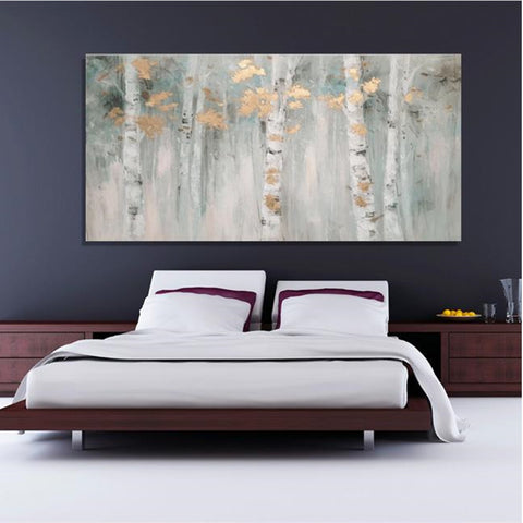 Birch Bliss with Gold Leaf - Asst Sizes Canvas Art - EA206