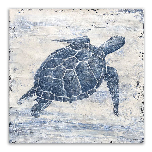 Sea Turtle - Hand Embellished Canvas Art - EA270