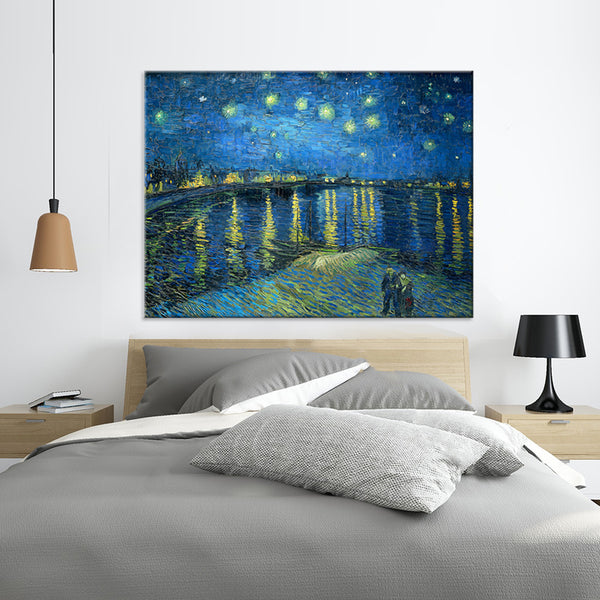 Van Gogh Night Over Rhone - Embellished Canvas Art - EA325