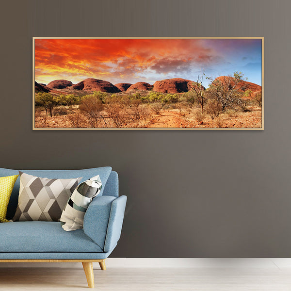 Uluru - The Olgas - Shadow Framed Art - JP111 - 80x200cm