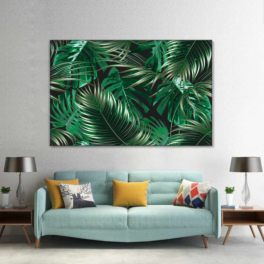 Tropical Leaves - Large Scale Canvas Art - JP325 - 150x230cm