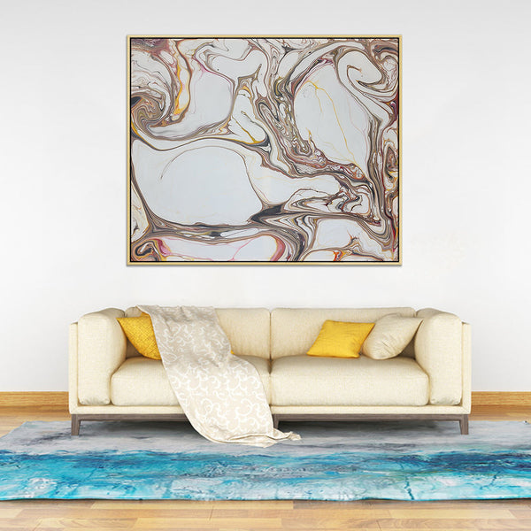 Pliable Pertinacity - 100x200cm Modern Abstract With Oak Shadow Frame