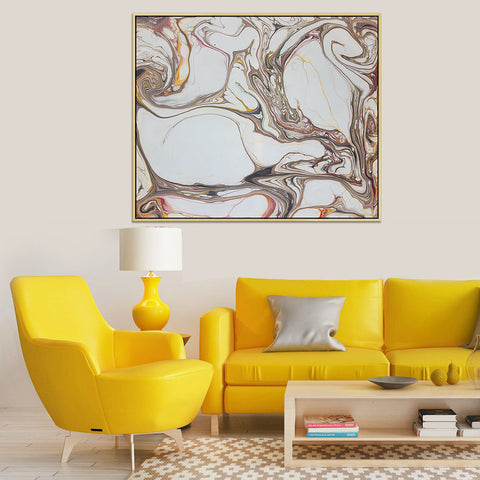 Pliable Pertinacity - 100x200cm Modern Abstract With Oak Shadow Frame