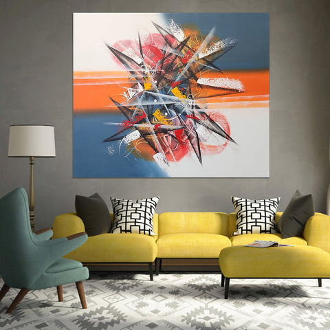 Bout of Energy -  Unique Modern Abstract Art size 100x120cm