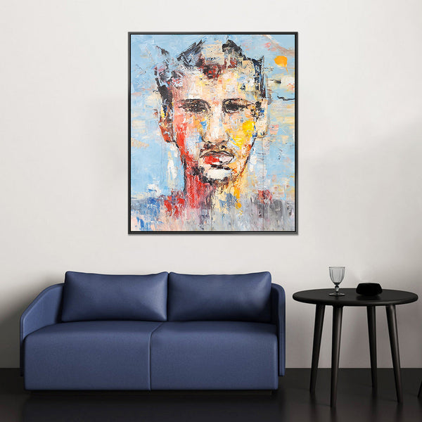 A Contemplating Man - Stunning Textural Portrait Art 100x120cm