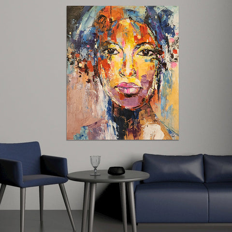 A Portrait from Memory - Stunning Colourful Stylized Portrait Oil Painting size 80x100cm