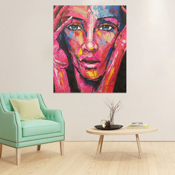 Fervent and Flustered - Stunning Colourful Abstract Portrait Art size 100x120cm