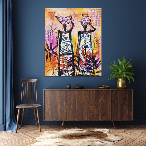 Balance and Synchrony - Colourful Modern Abstract Art 100x120cm.