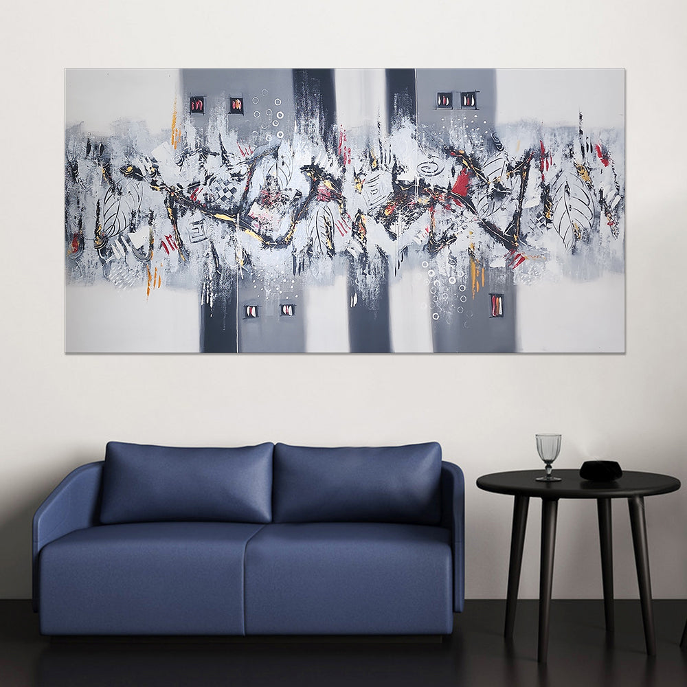 Abstract Apparition - Stunning Muted Abstract Modern Art 100x200cm