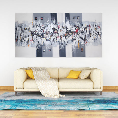 Abstract Apparition - Stunning Muted Abstract Modern Art 100x200cm