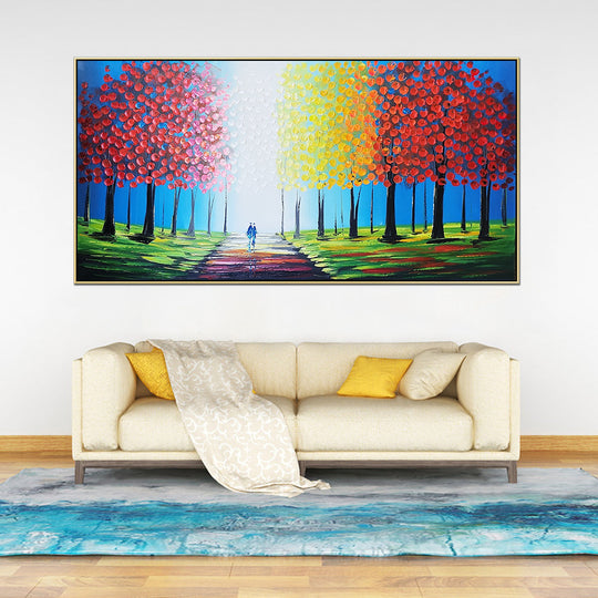 An Enlightened Path - Gorgeous Heavily Textured Oak Framed Palette Knife Art