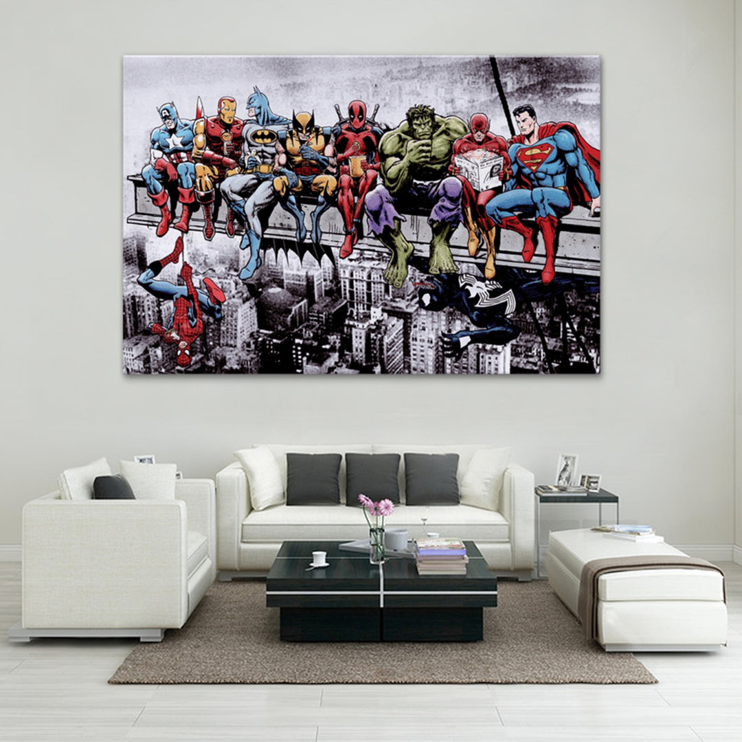 Atop a Skyscraper with Superman - Ready to Hang Canvas Print - CN351 - 50x70cm
