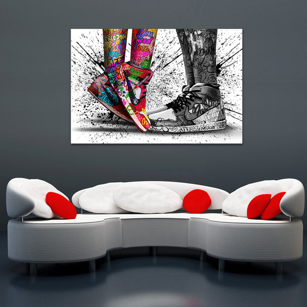 Love and Live (Shoes) - Canvas Art Print - CN634