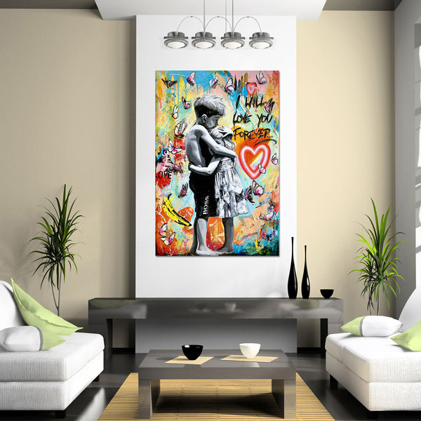 I will Love you Forever - Banksy Canvas Art Print - CN635