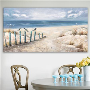 A Humble Beach - Hand Embellished Canvas Art - EA239